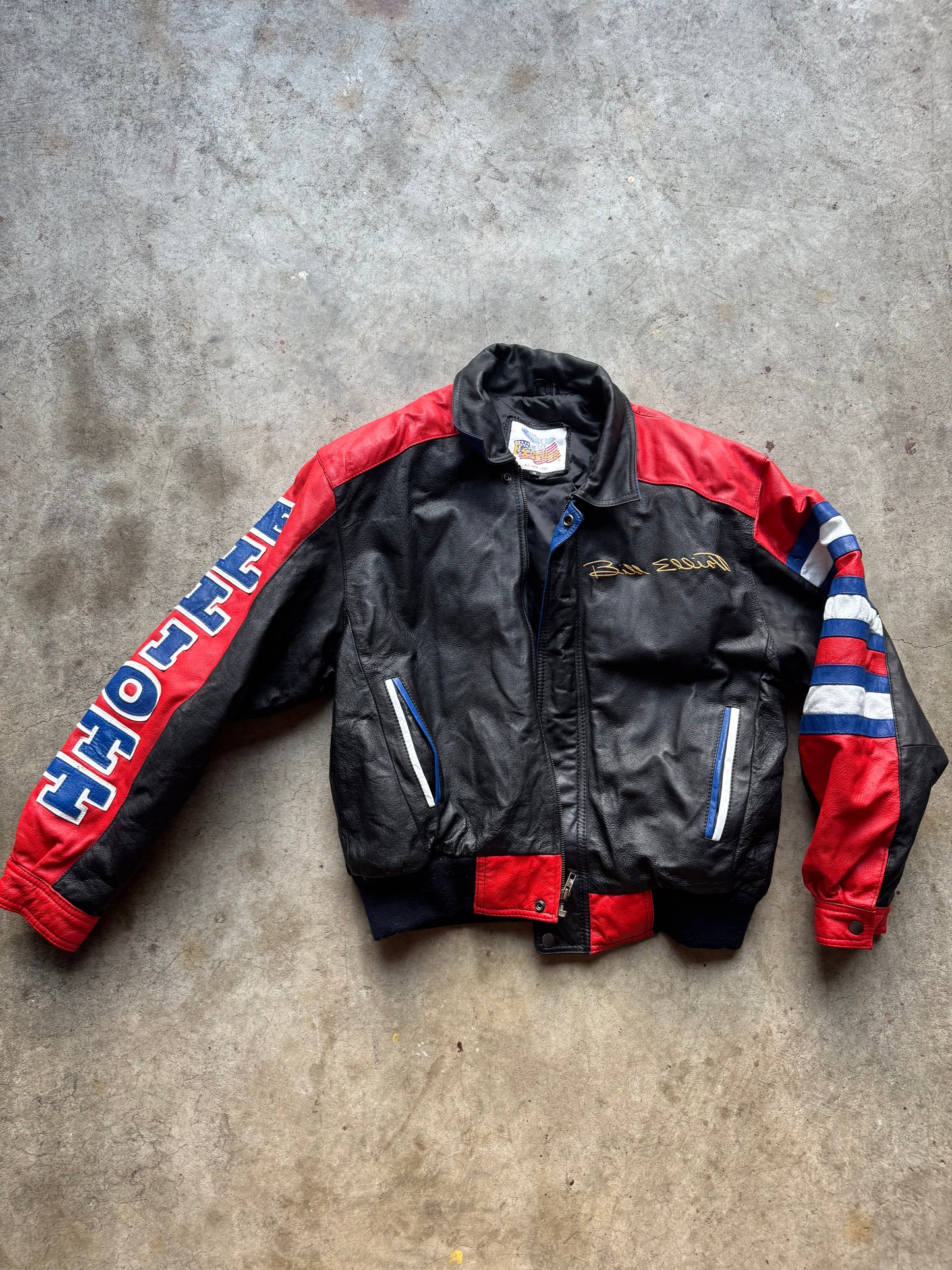 Vtg Bill Elliot Leather Jacket