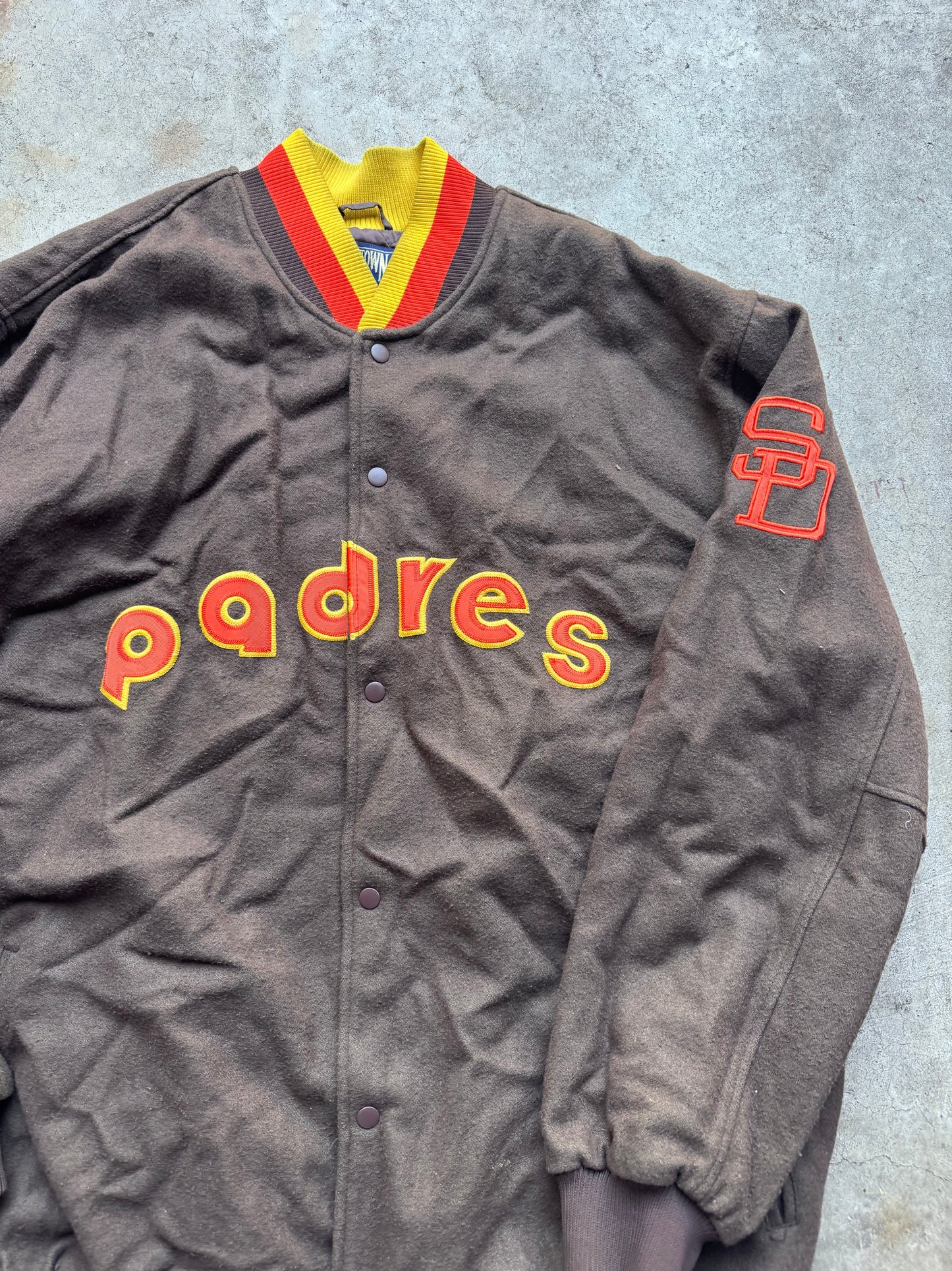 Vtg Padres Satin Bomber Jacket