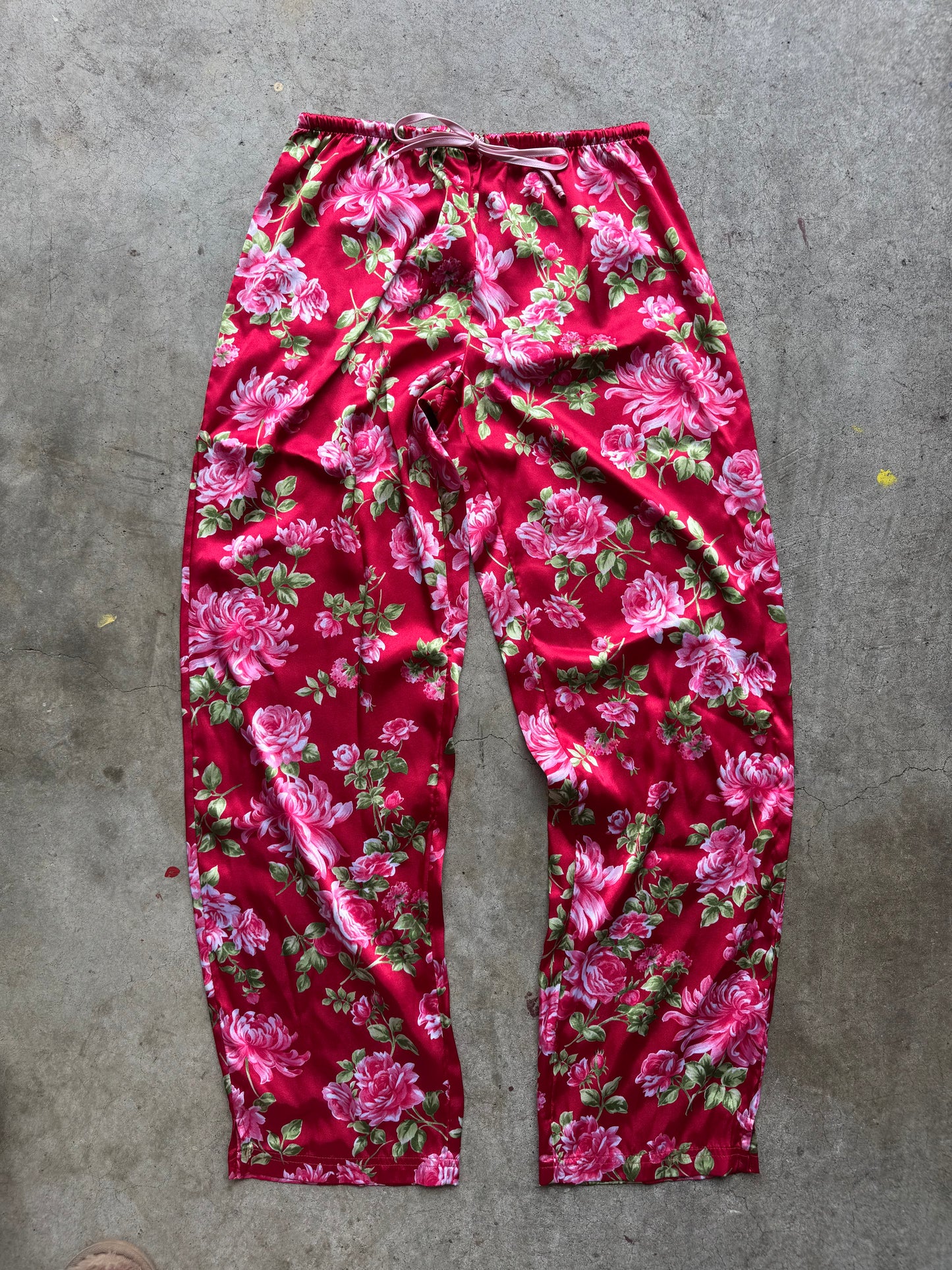 Silk pink pants
