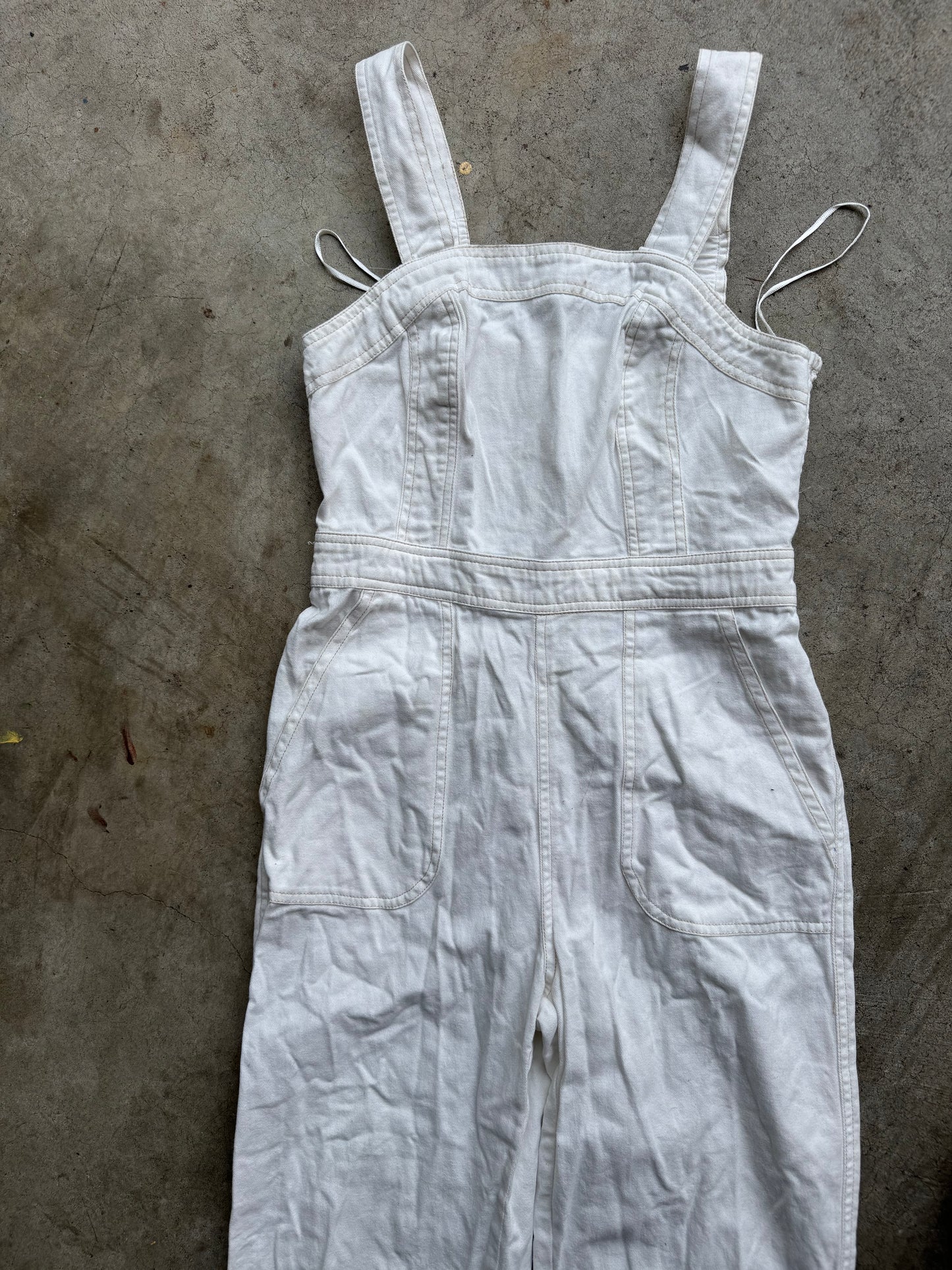 White linen jumpsuit