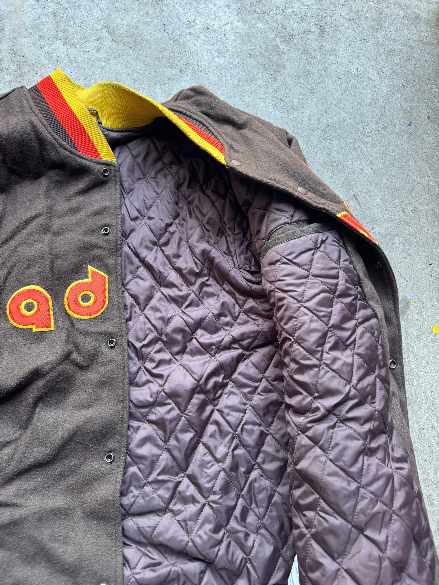 Vtg Padres Satin Bomber Jacket