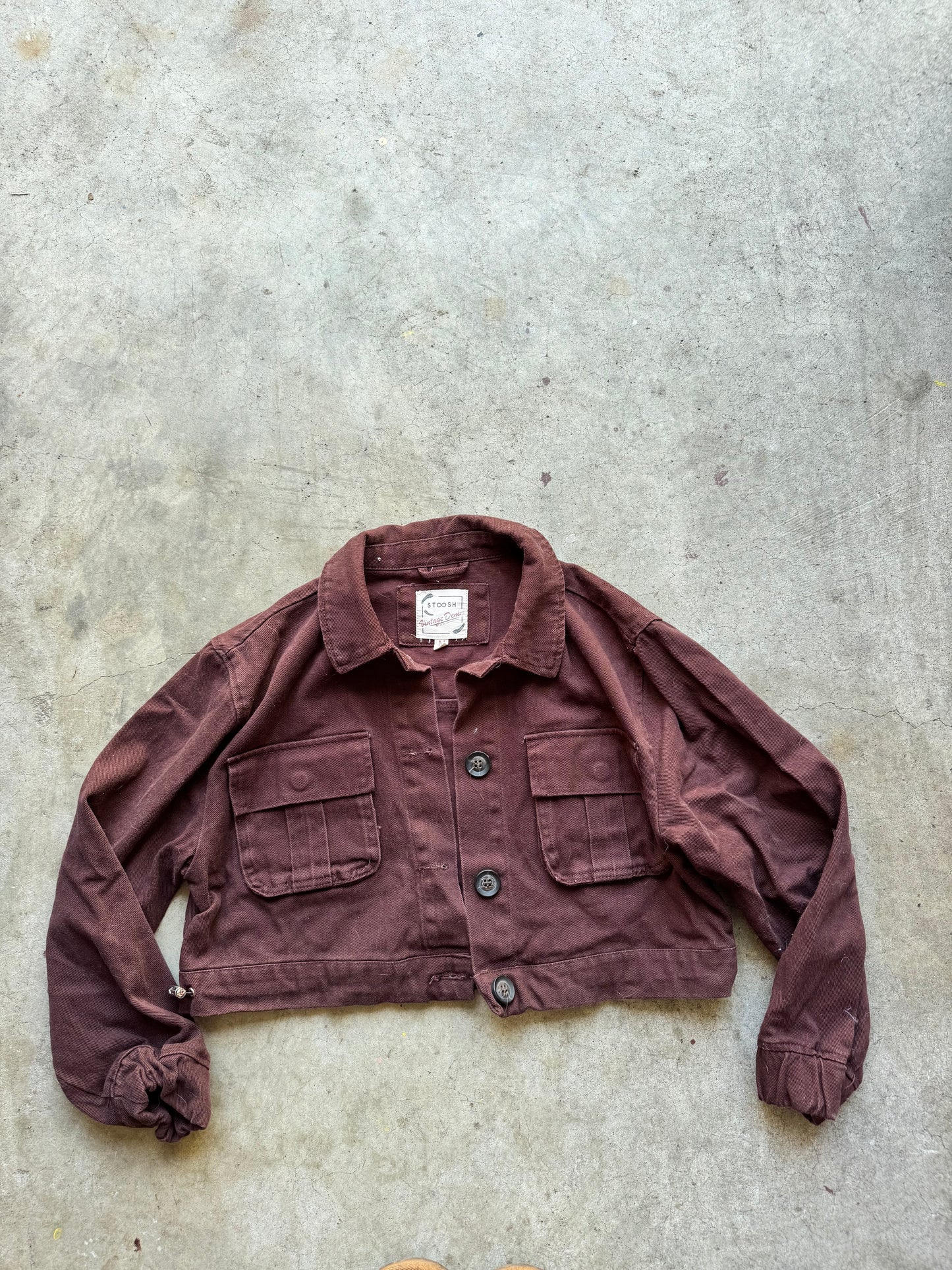Vtg Brown Jean Jacket