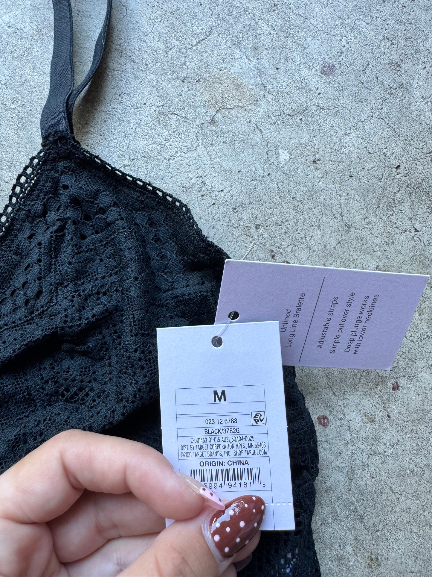 Black lace bralette