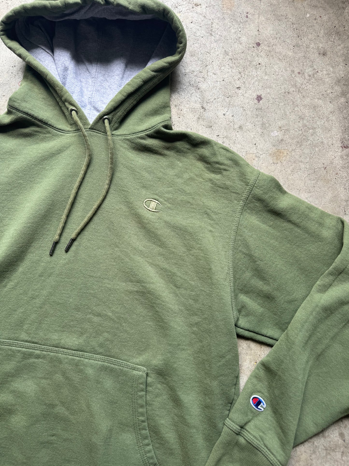 Green champion hoodie