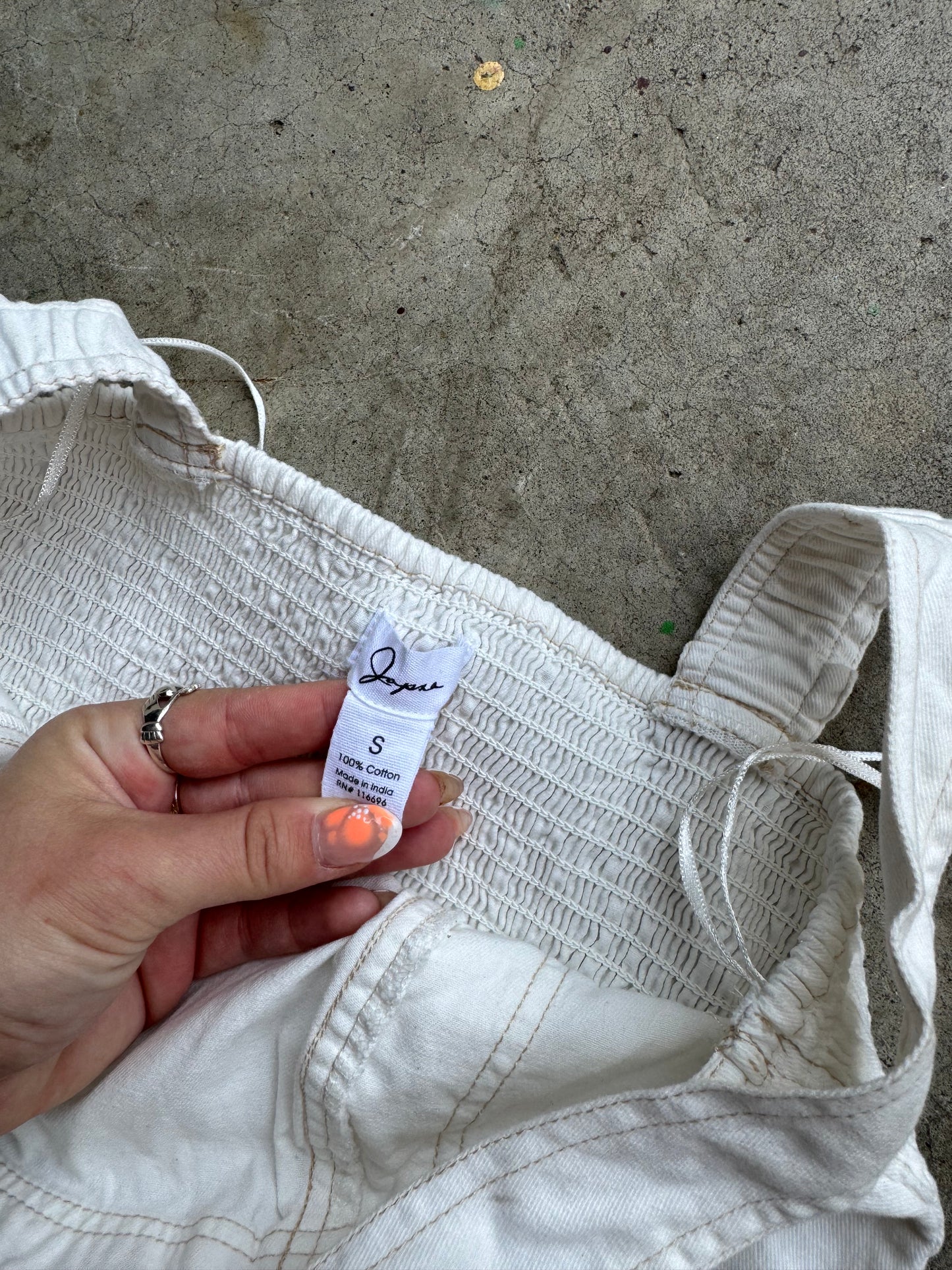 White linen jumpsuit