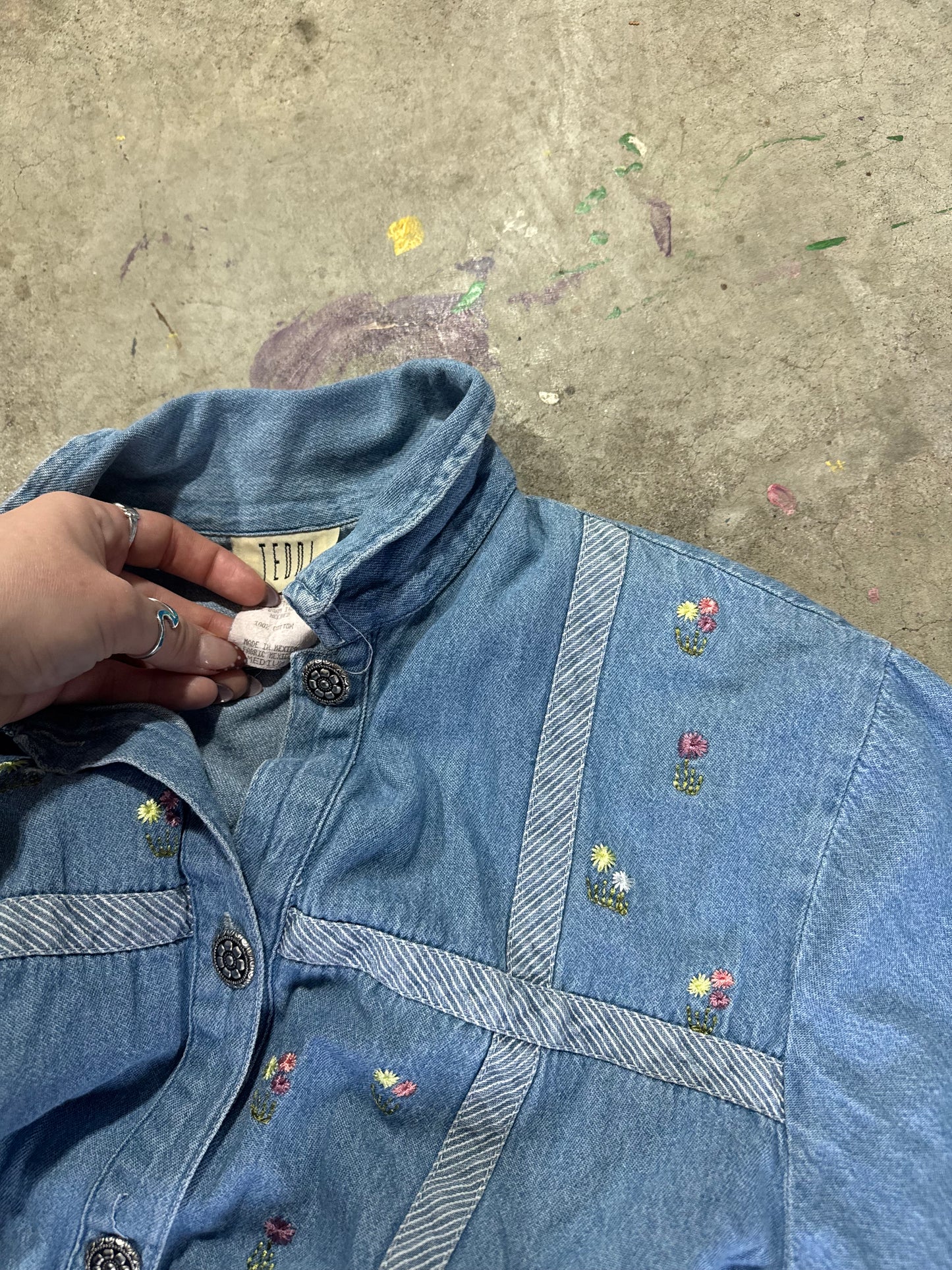 Jean Jacket Flower