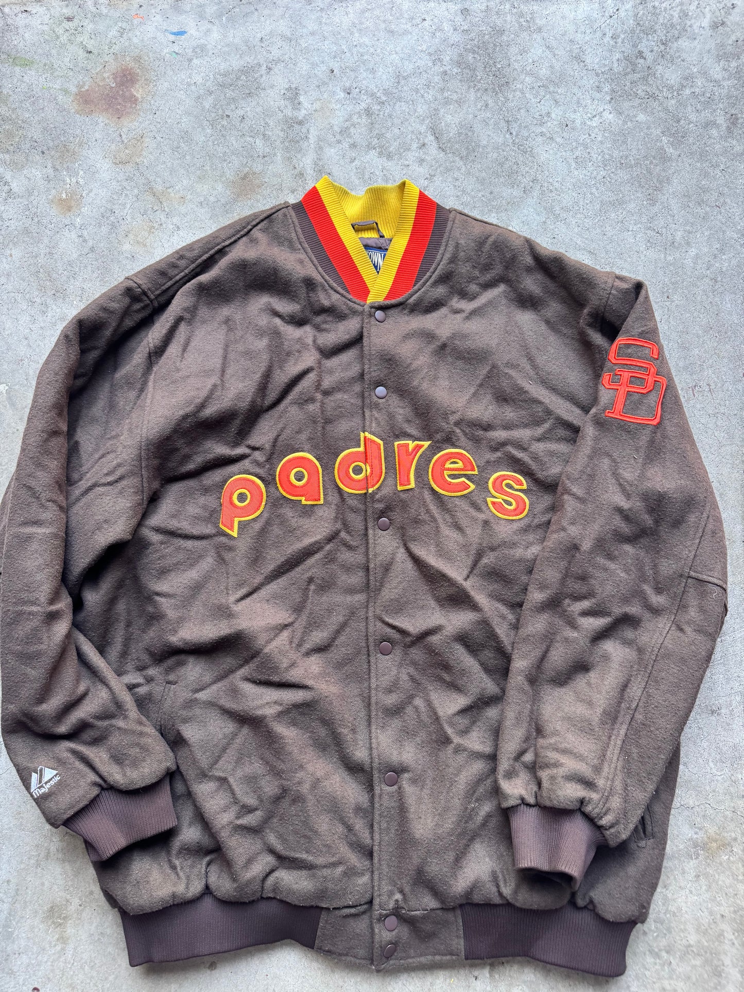 Vtg Padres Satin Bomber Jacket