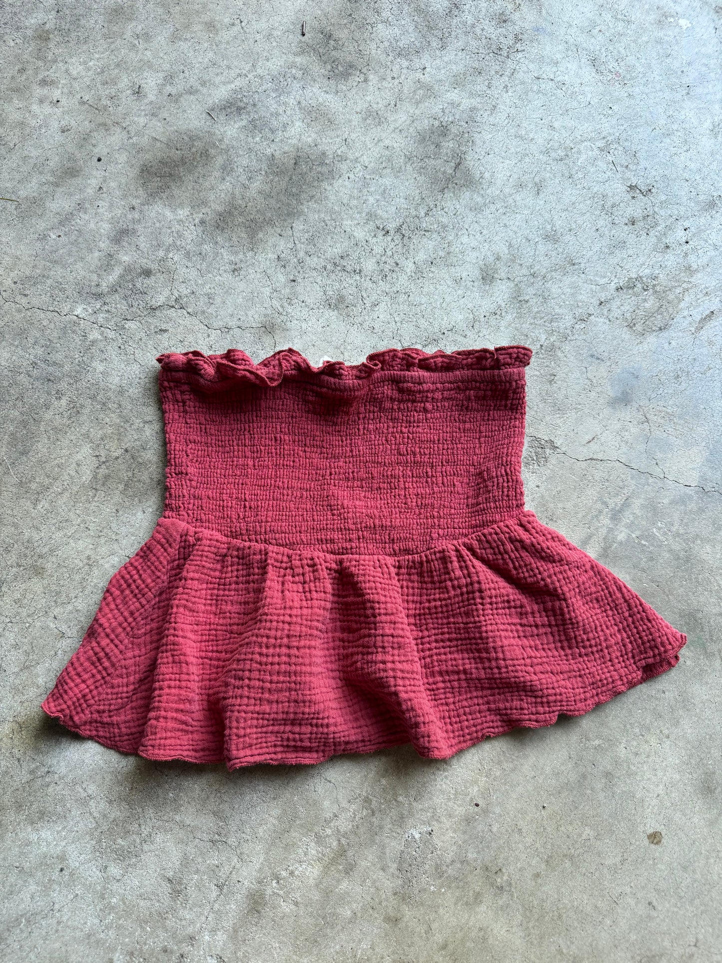 Red tube top