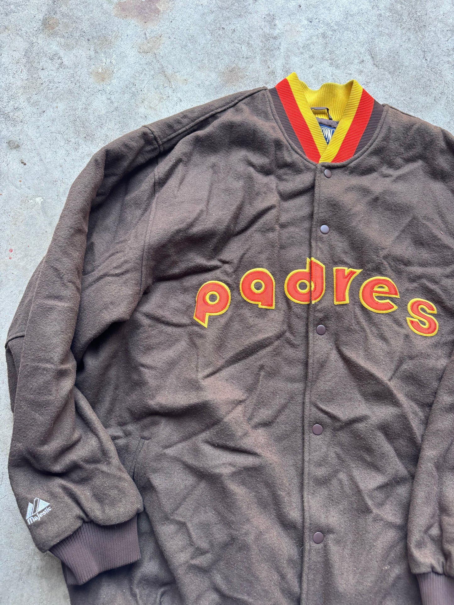 Vtg Padres Satin Bomber Jacket