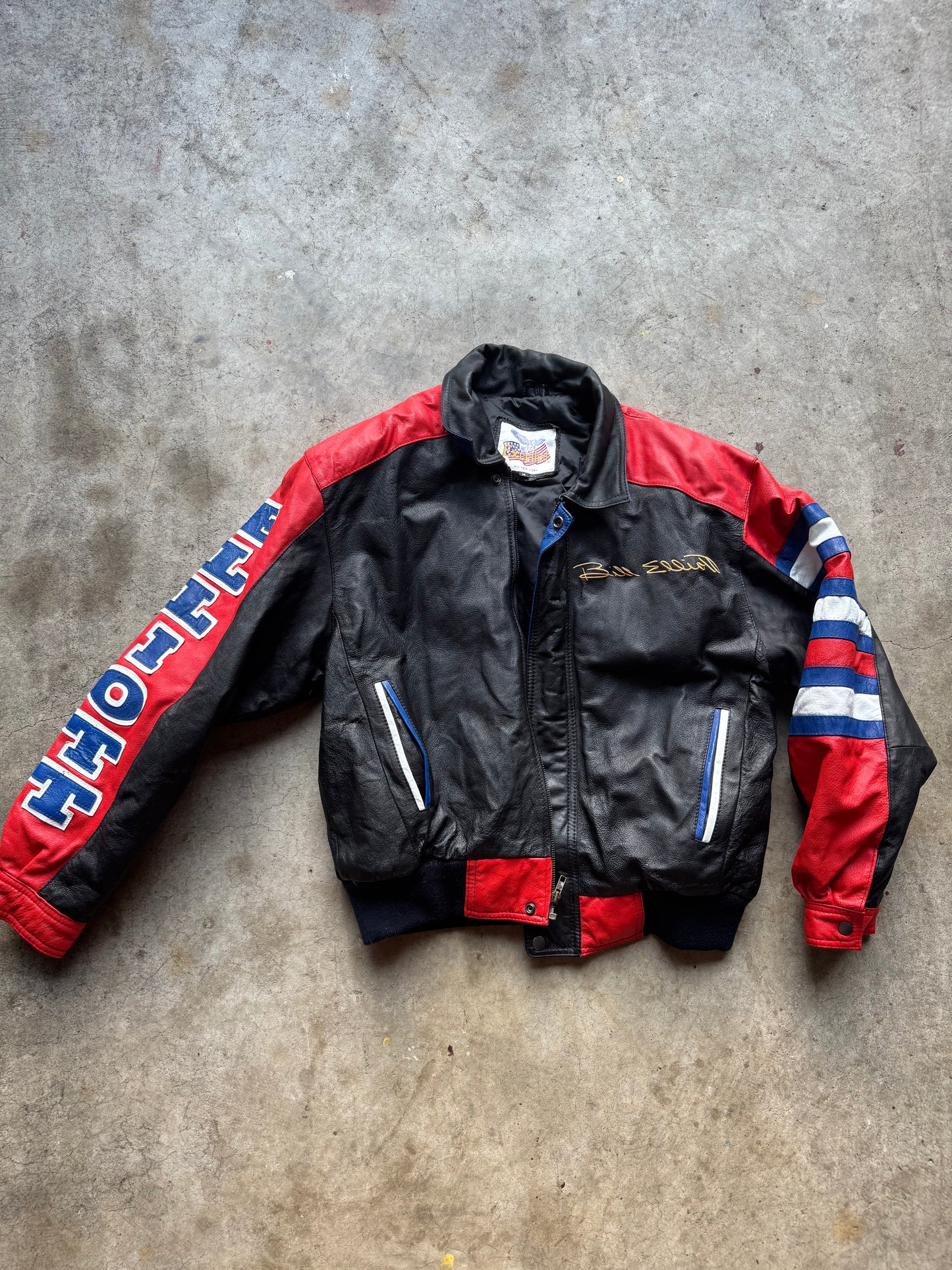 Vtg Bill Elliot Leather Jacket