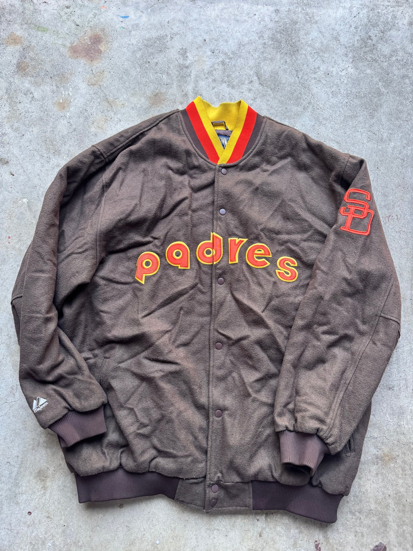 Vtg Padres Satin Bomber Jacket