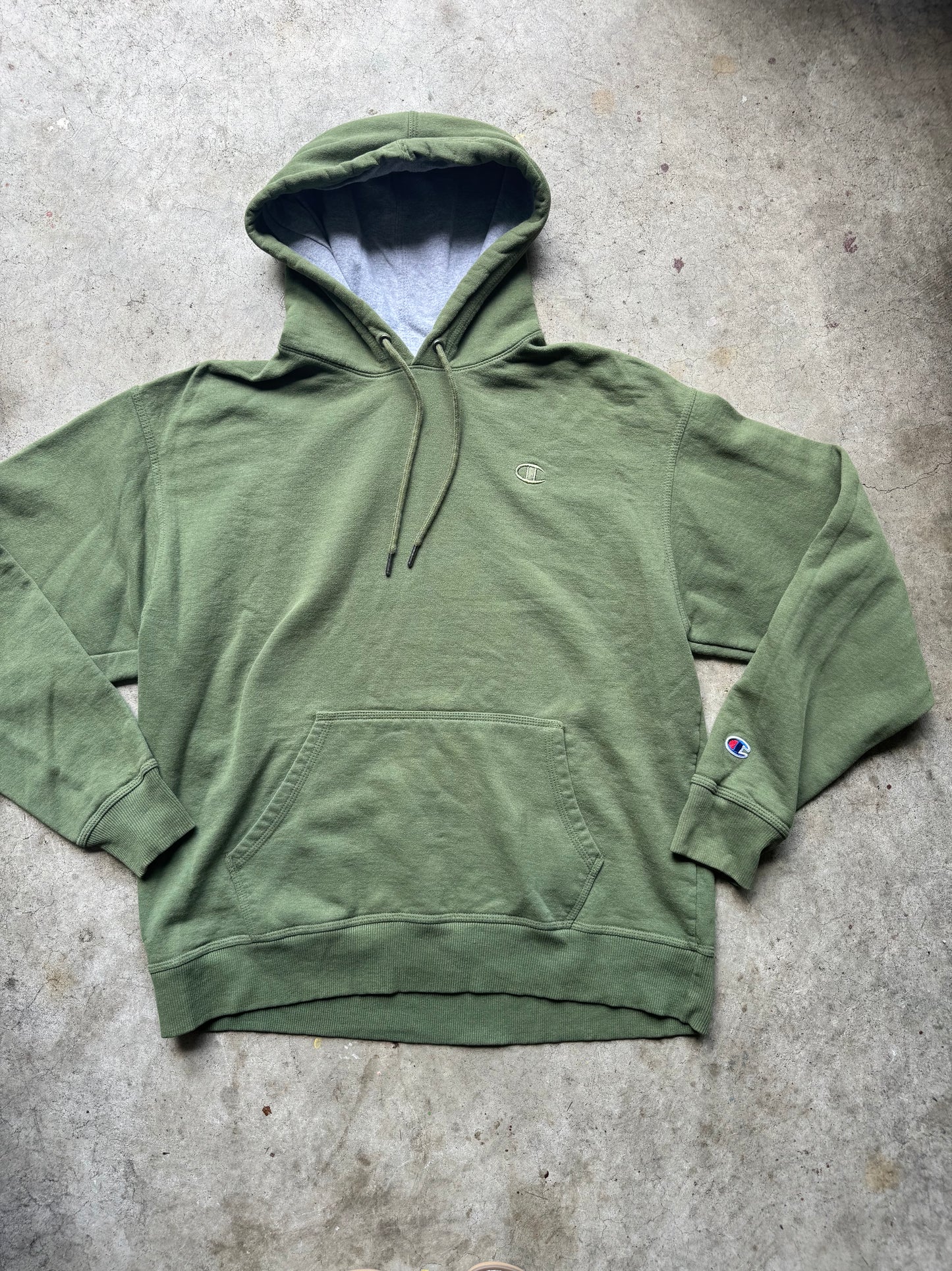 Green champion hoodie