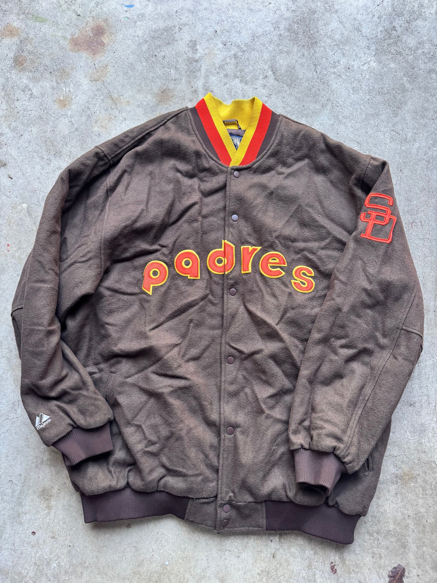 Vtg Padres Satin Bomber Jacket
