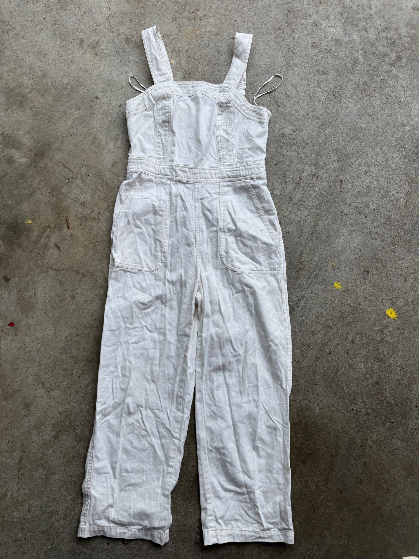 White linen jumpsuit