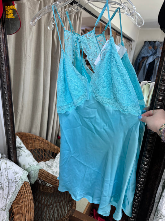 Blue lace slip