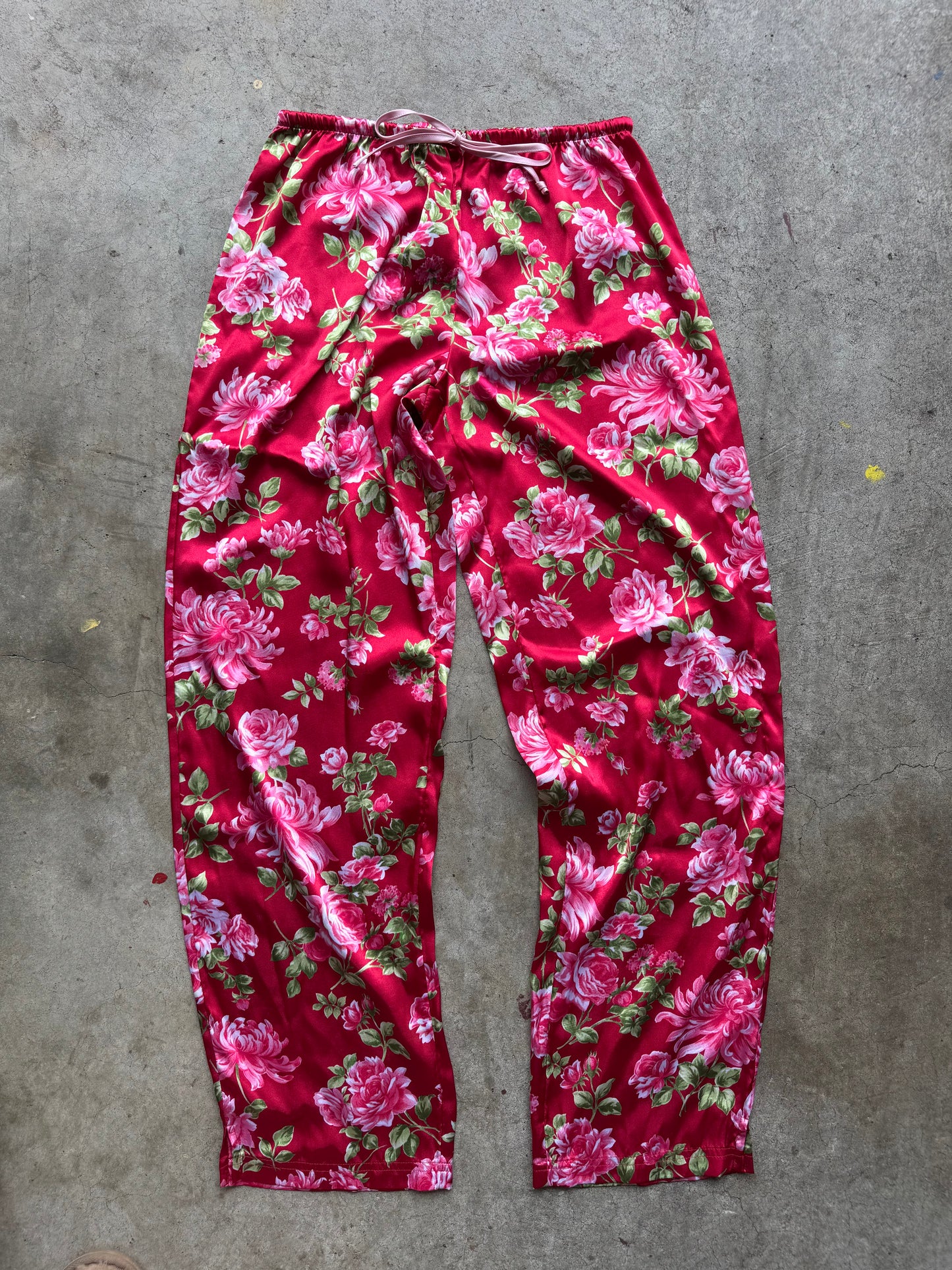 Silk pink pants