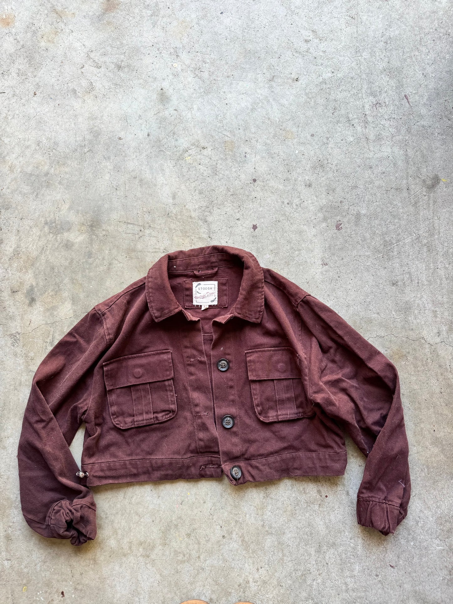 Vtg Brown Jean Jacket