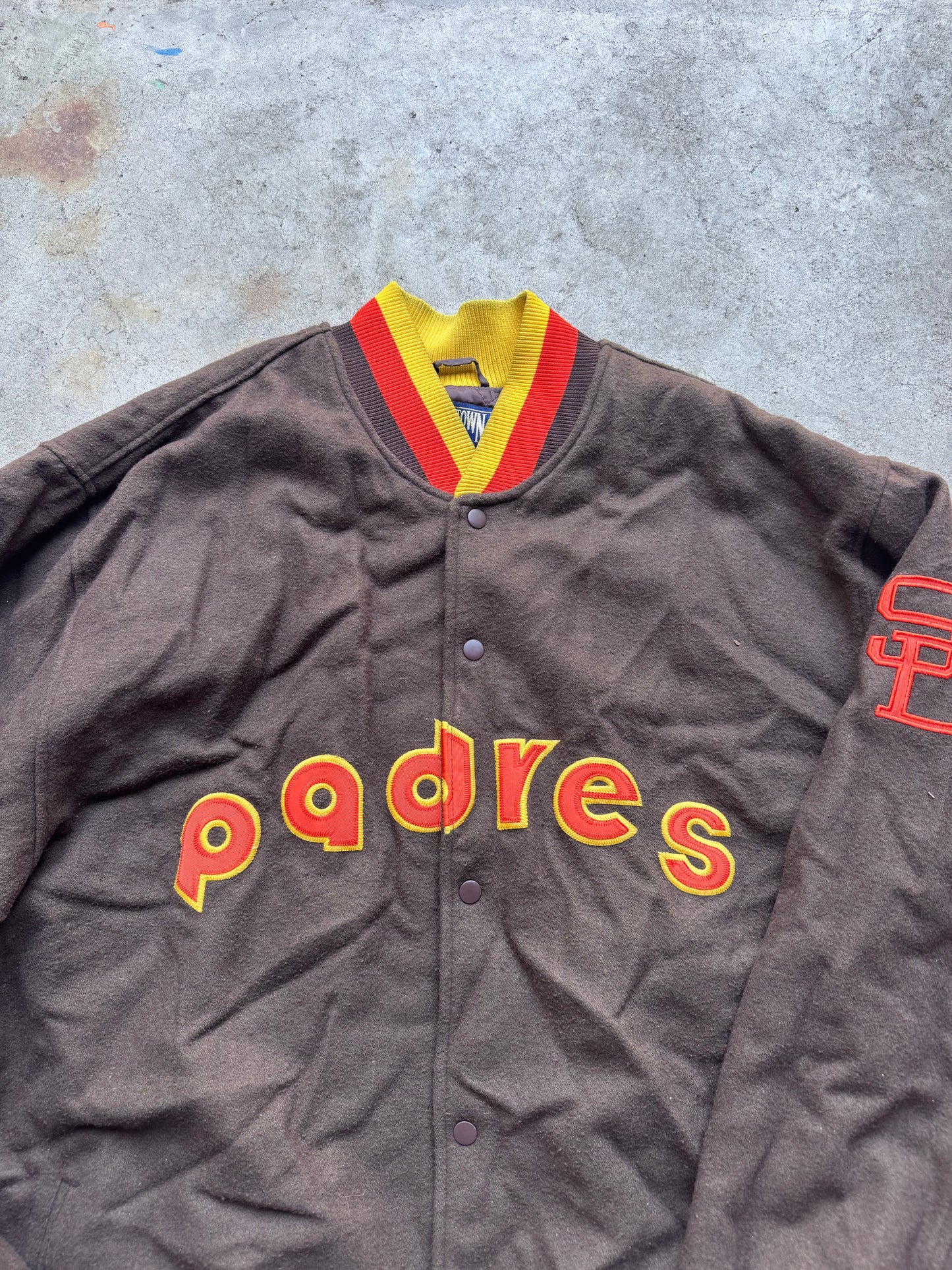 Vtg Padres Satin Bomber Jacket