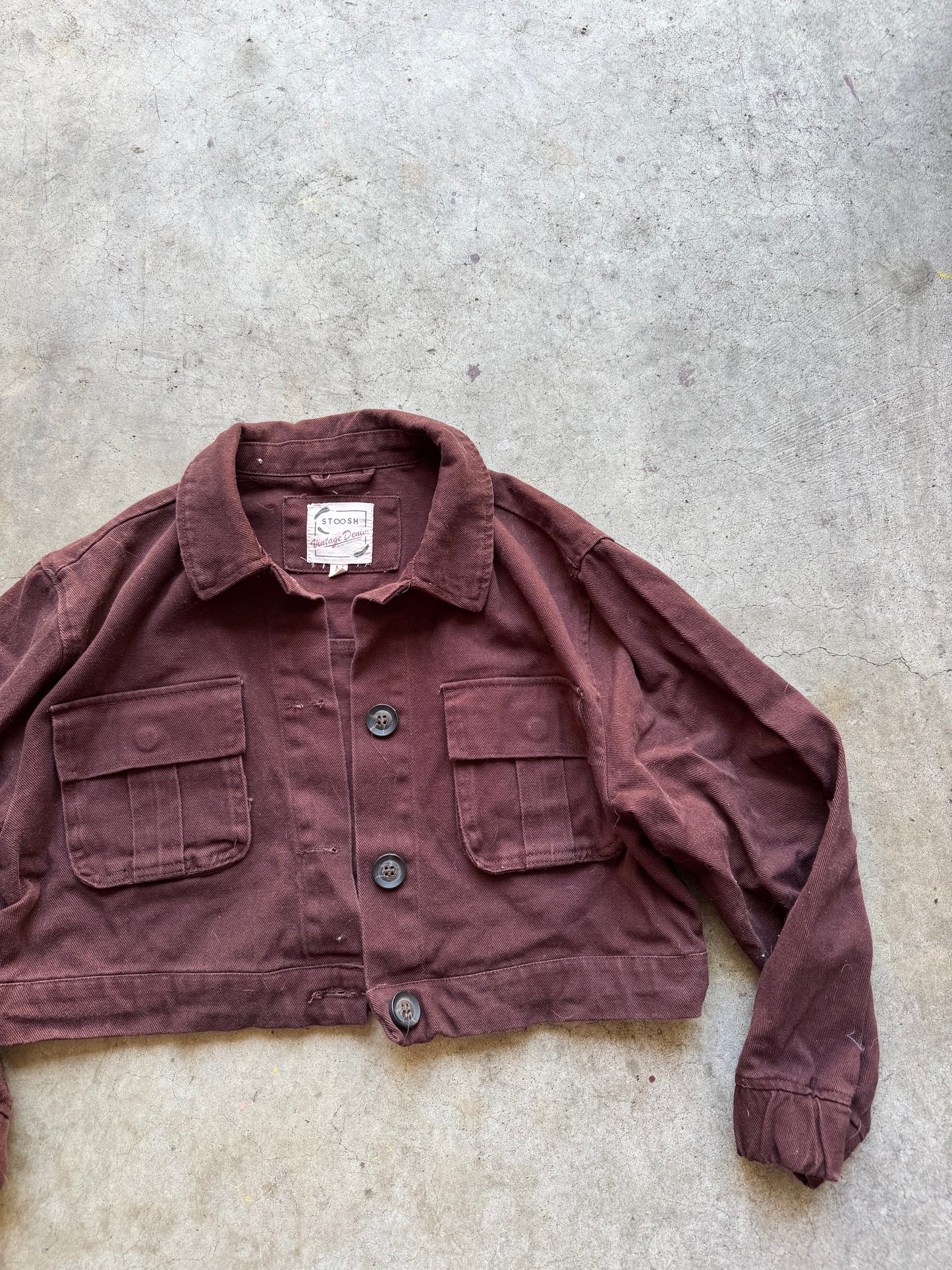 Vtg Brown Jean Jacket