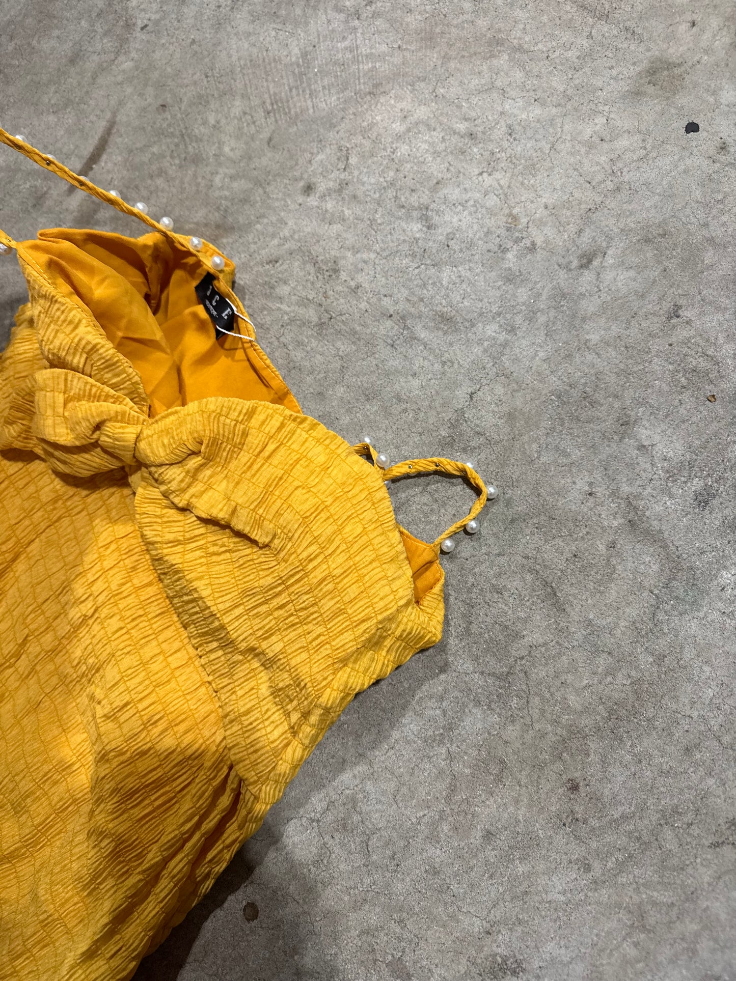 Vtg Yellow Dress