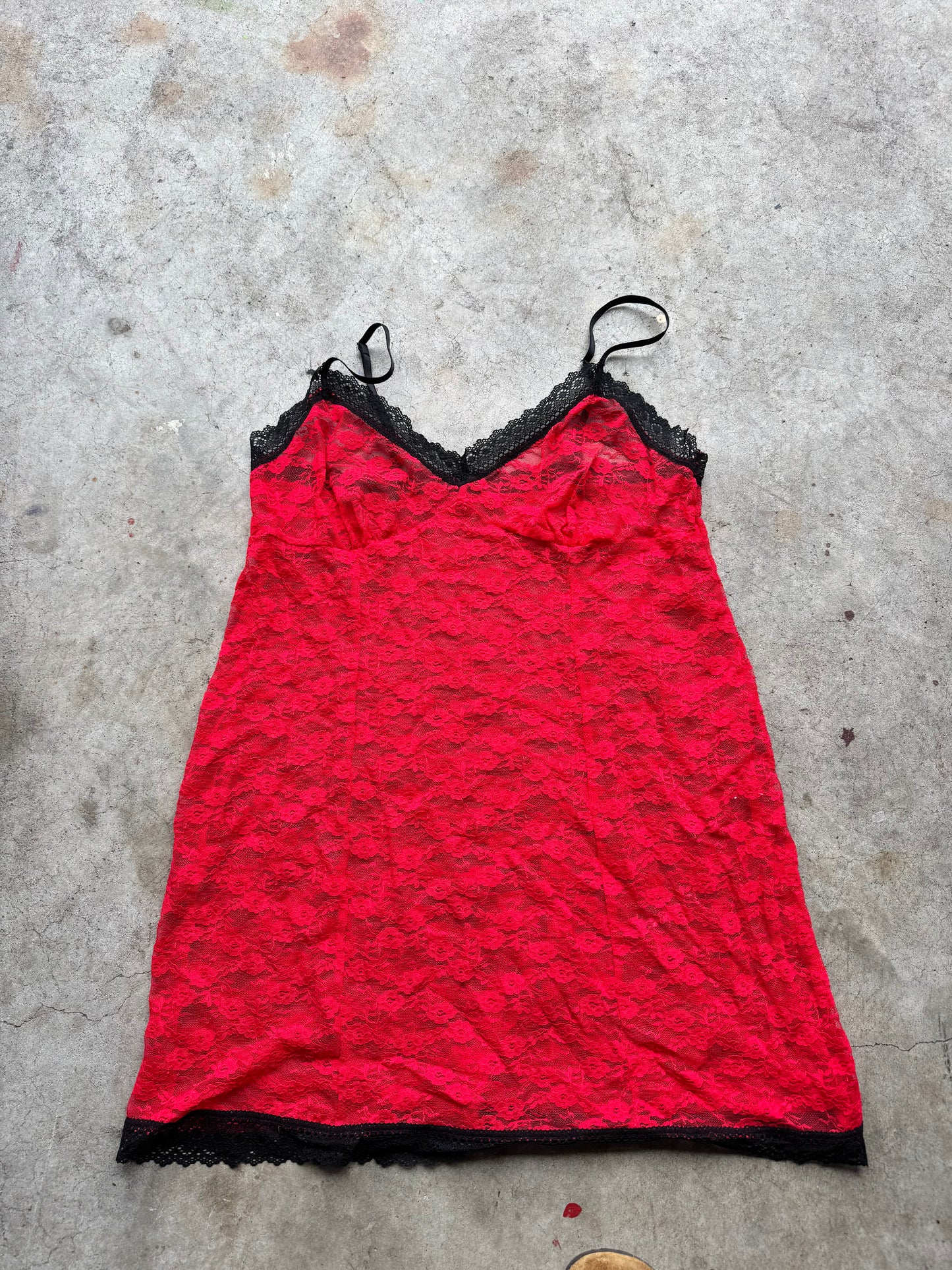 Red Lace Slip