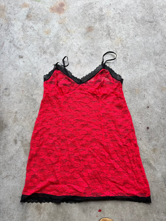 Red Lace Slip