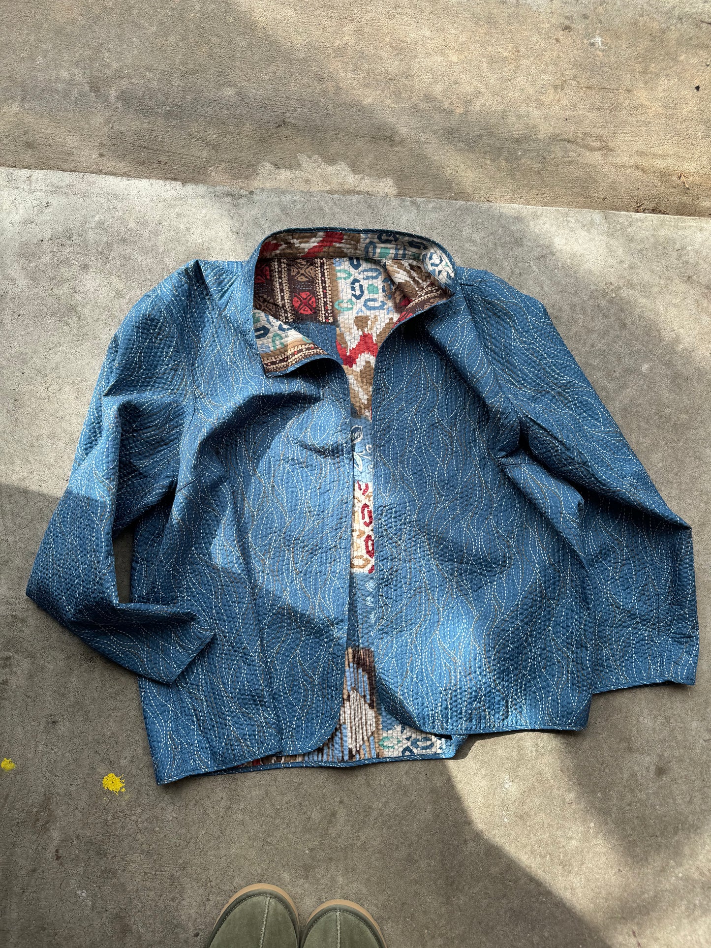 Vtg Patchwork Pullover