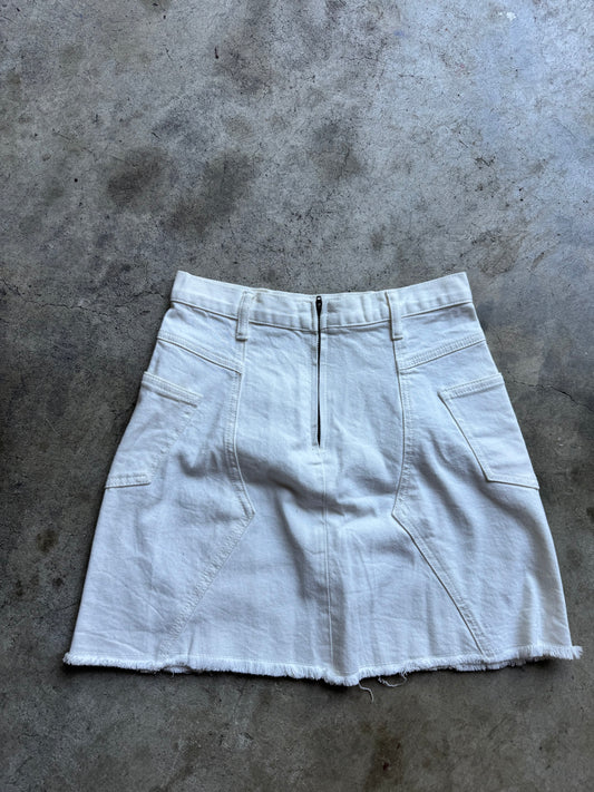 White denim skirt