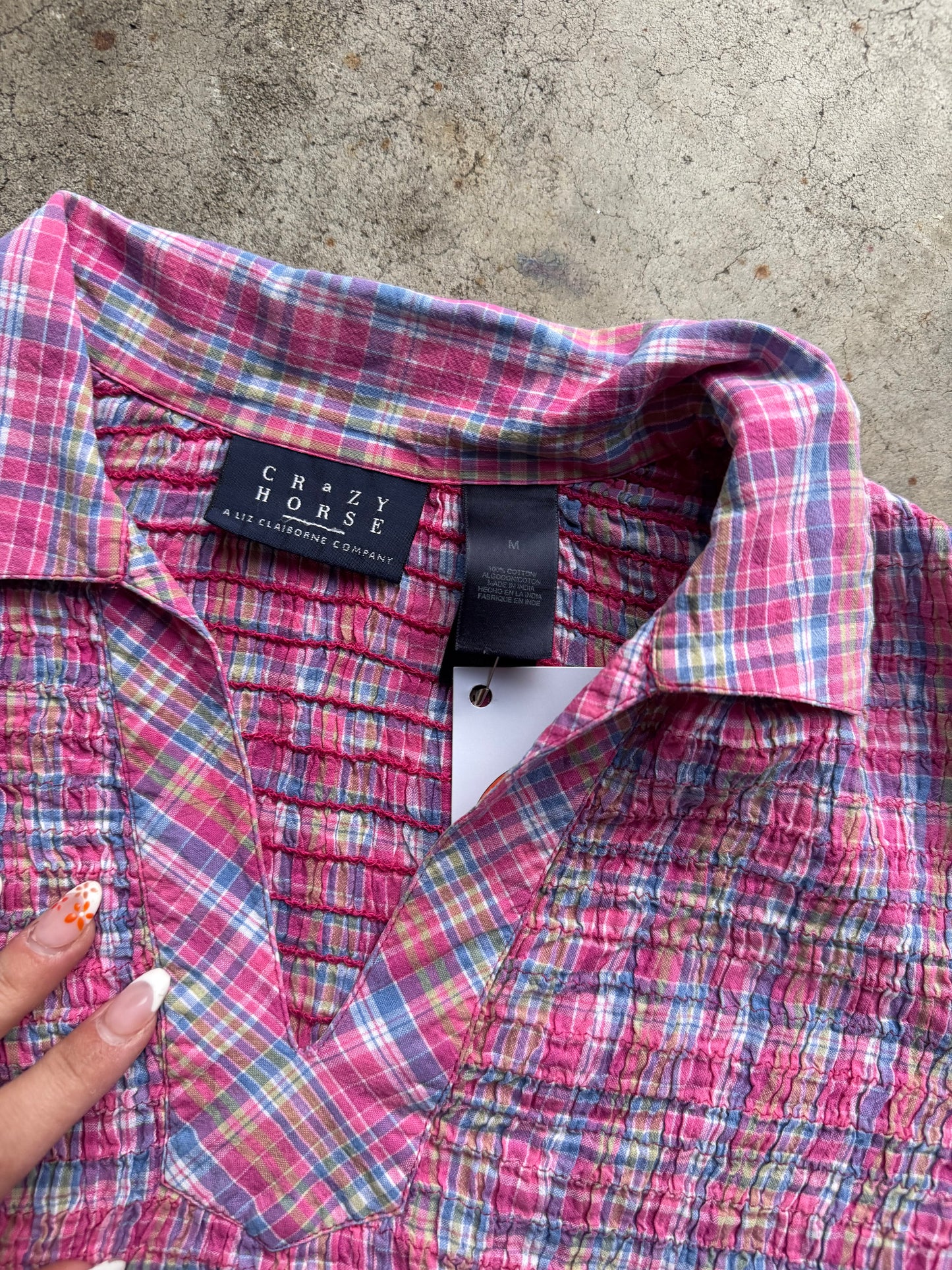 Vtg Checkered Top