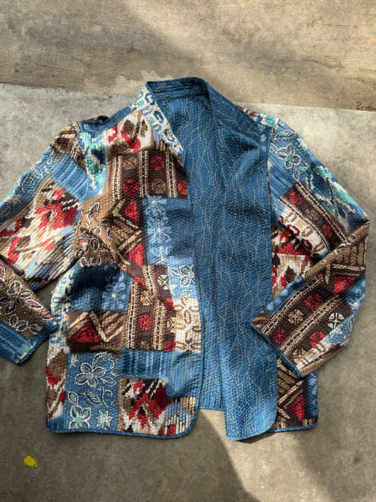 Vtg Patchwork Pullover