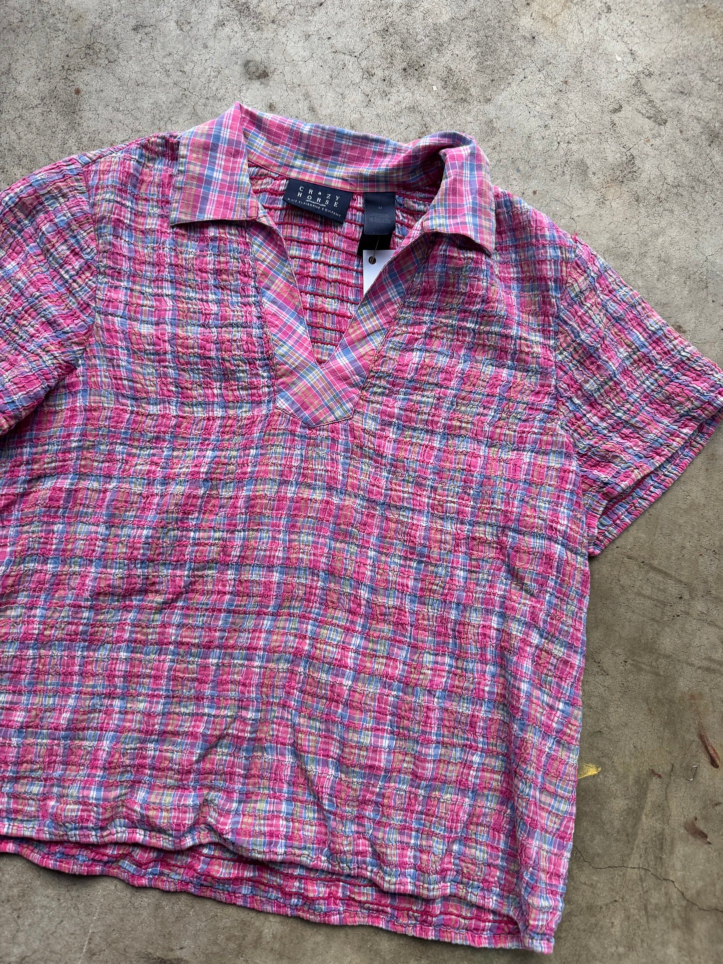 Vtg Checkered Top