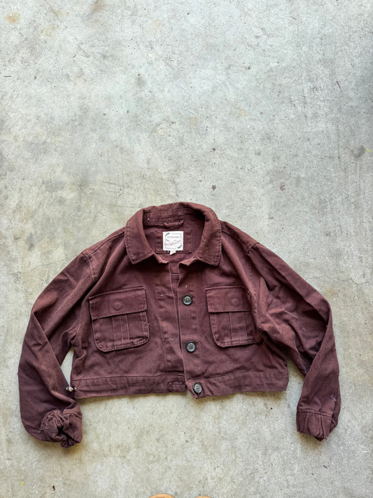 Vtg Brown Jean Jacket