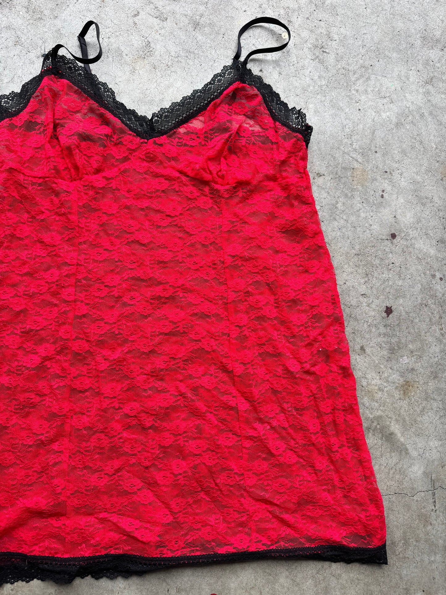 Red Lace Slip