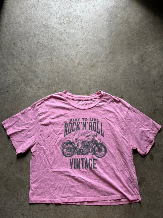 Rock n roll cropped tee