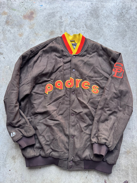Vtg Padres Satin Bomber Jacket