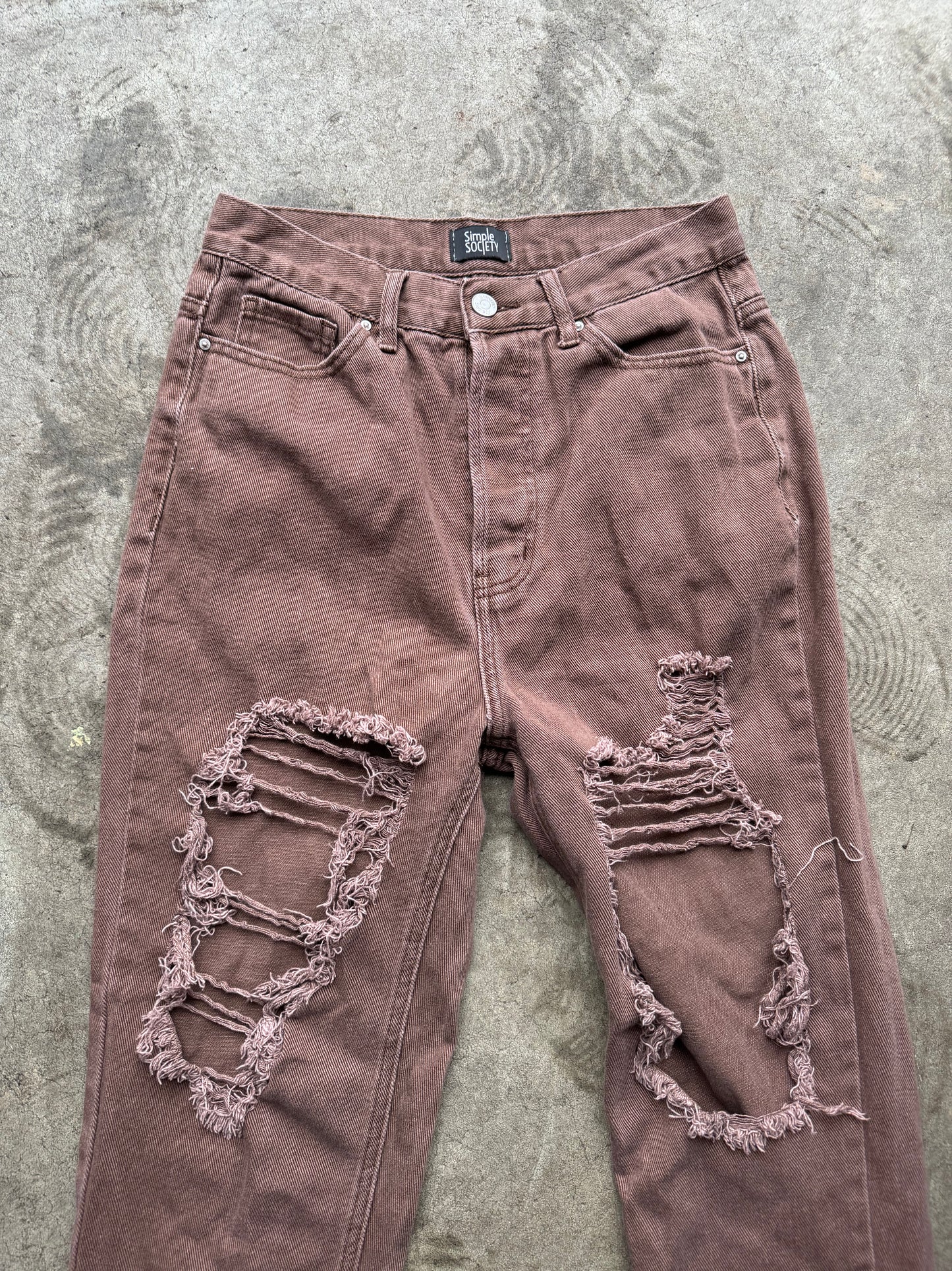 Brown Ripped Jeans