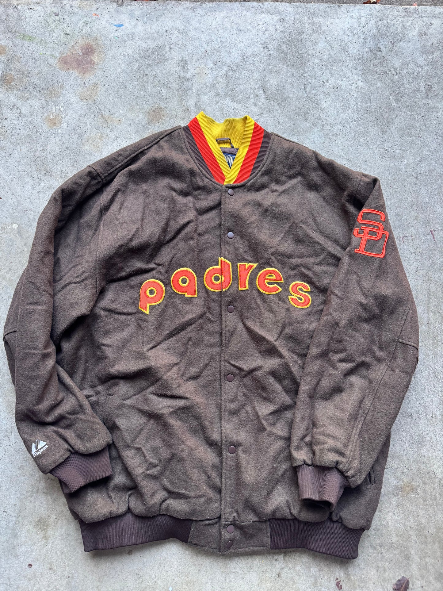 Vtg Padres Satin Bomber Jacket