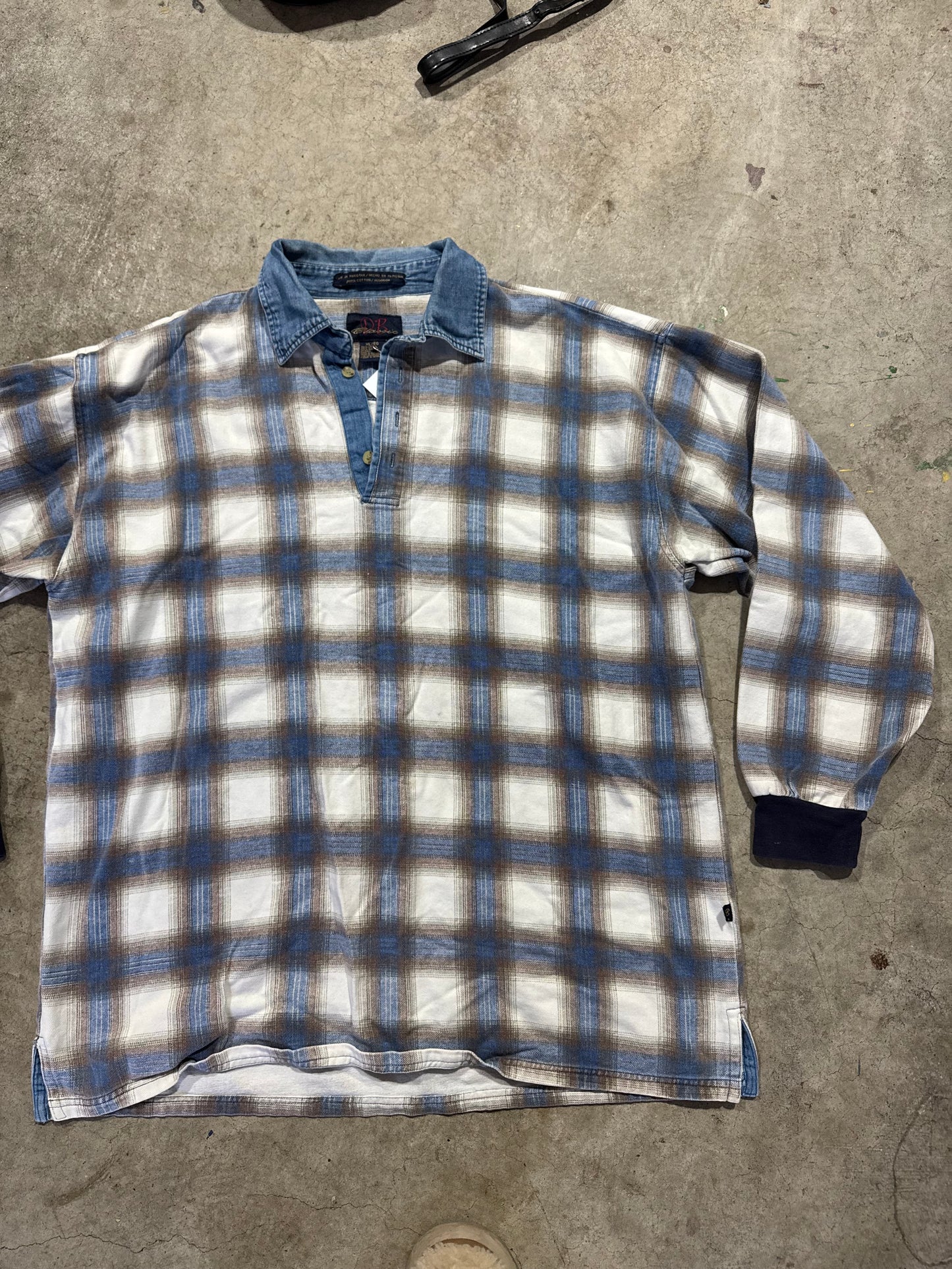 Vtg Denim Flannel