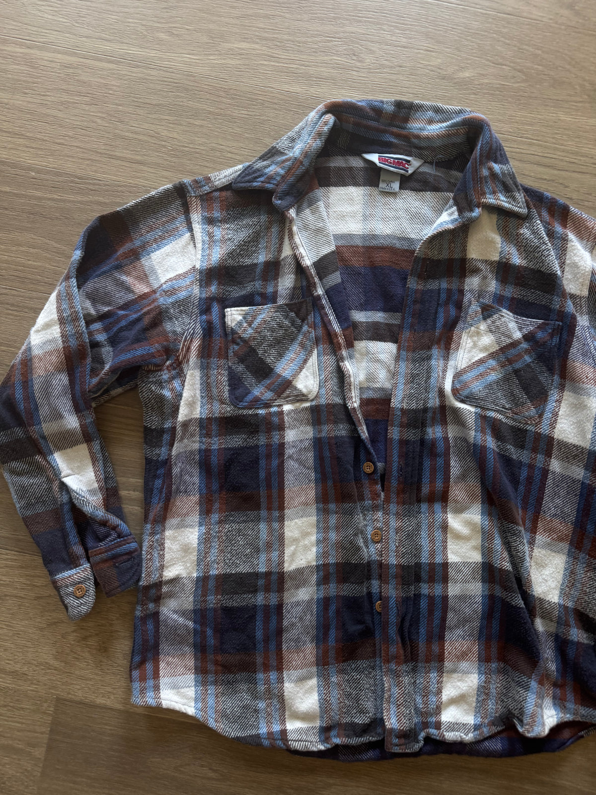 Plaid button up XL