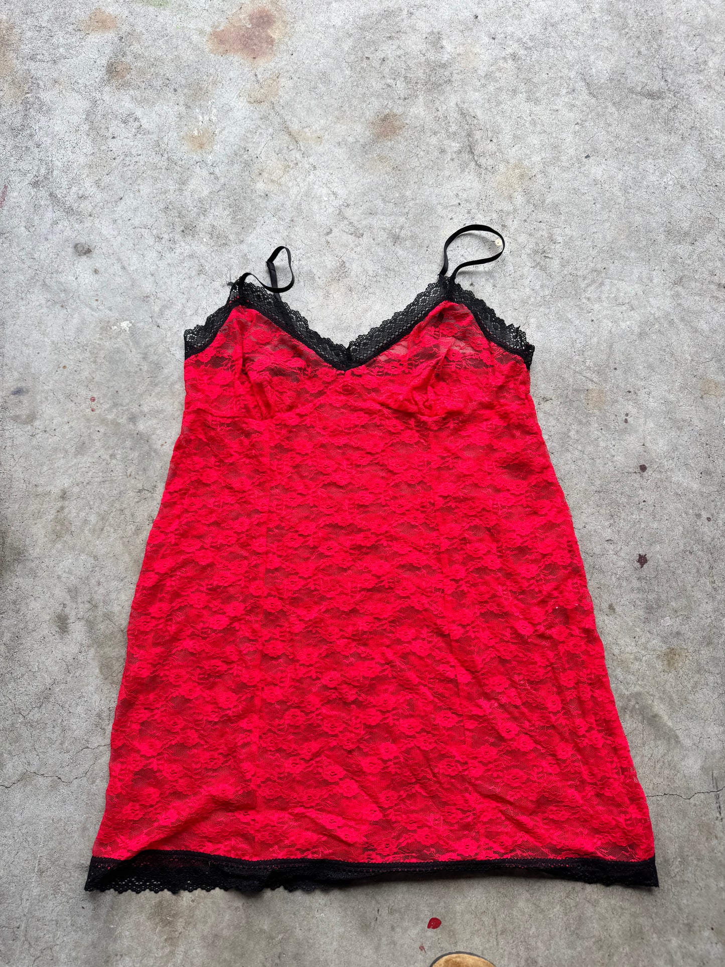Red Lace Slip