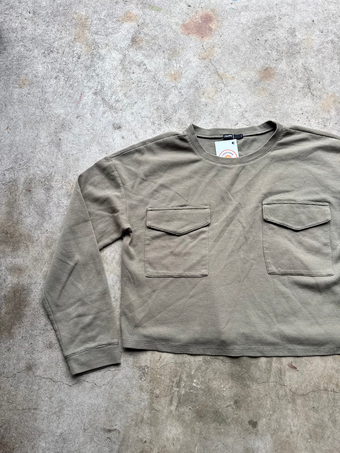 Green Cropped Sweater