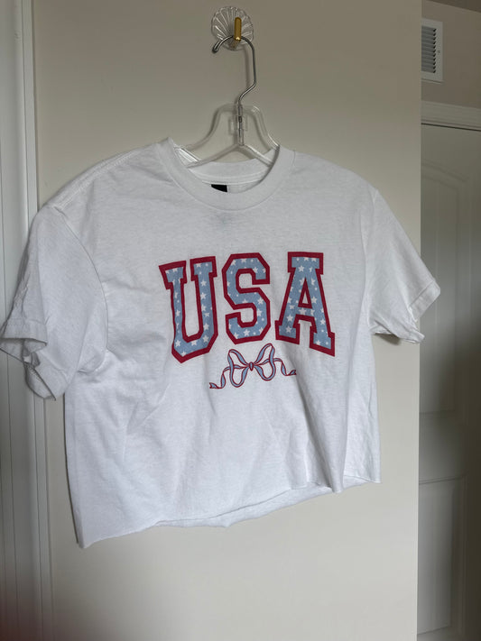 USA cropped tee sz small