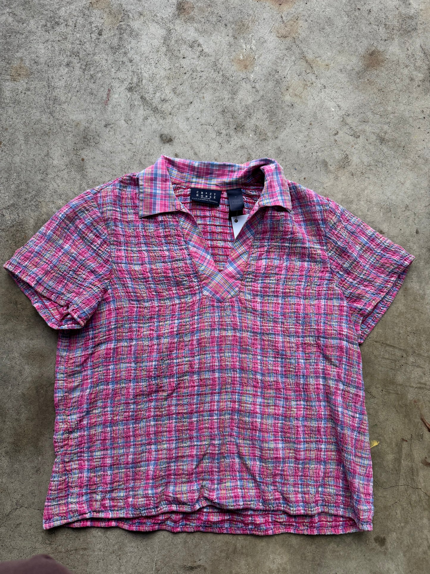 Vtg Checkered Top