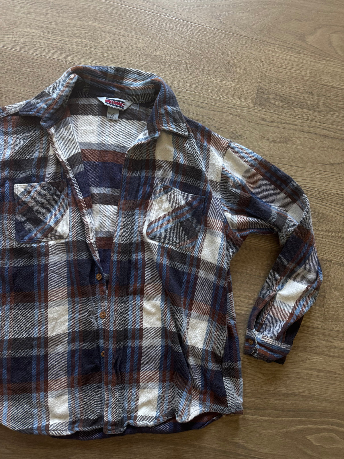 Plaid button up XL