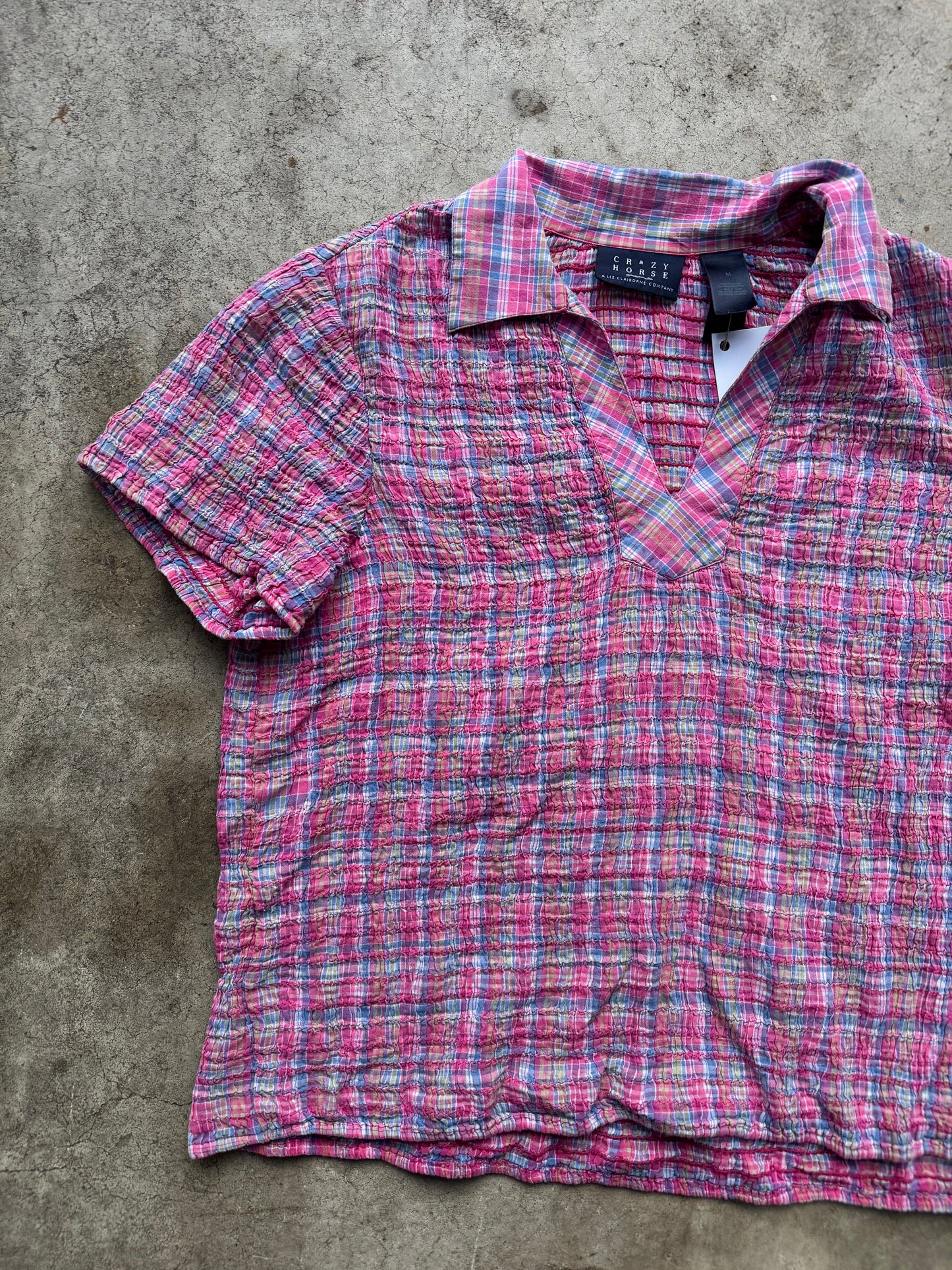 Vtg Checkered Top