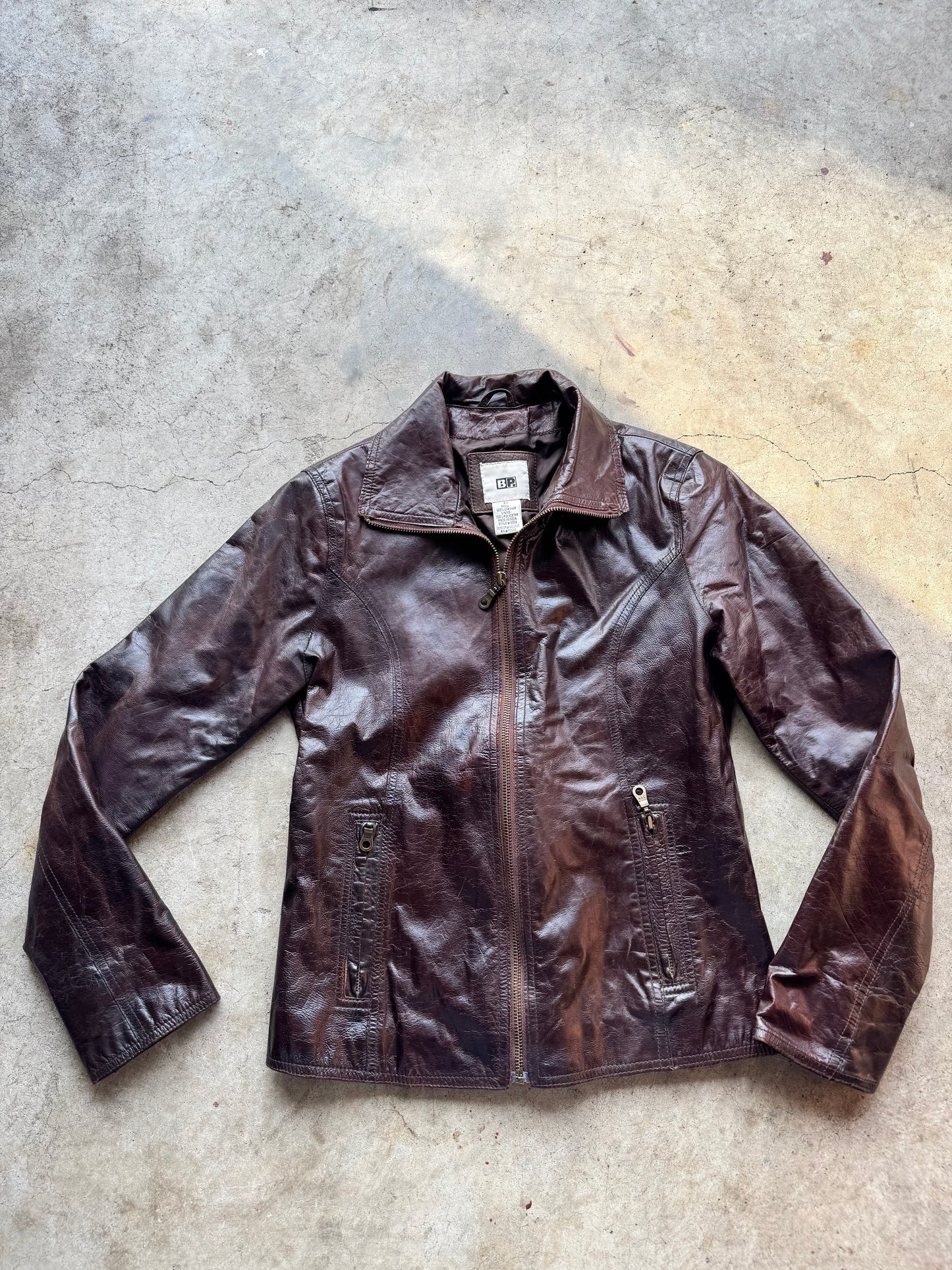 Vtg Brown Leather Jacket