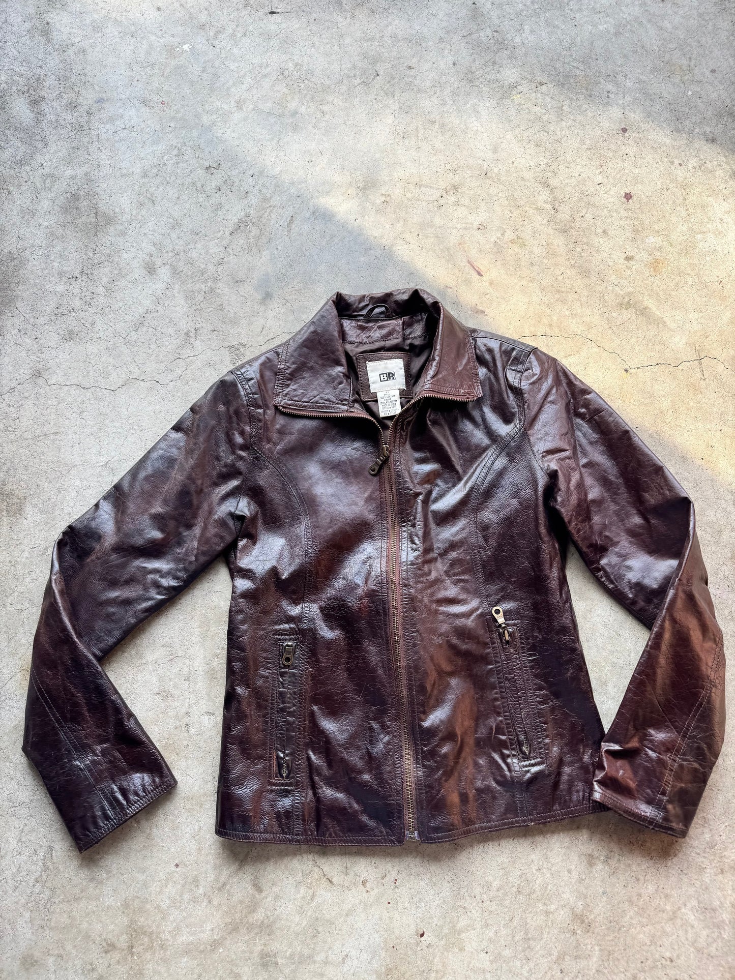 Vtg Brown Leather Jacket