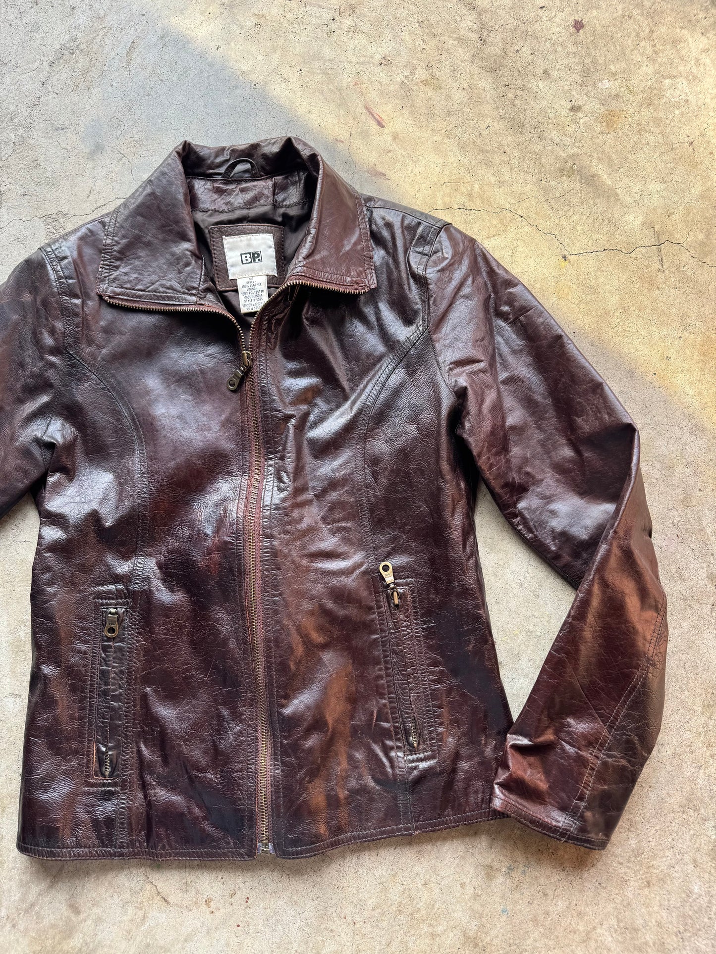 Vtg Brown Leather Jacket