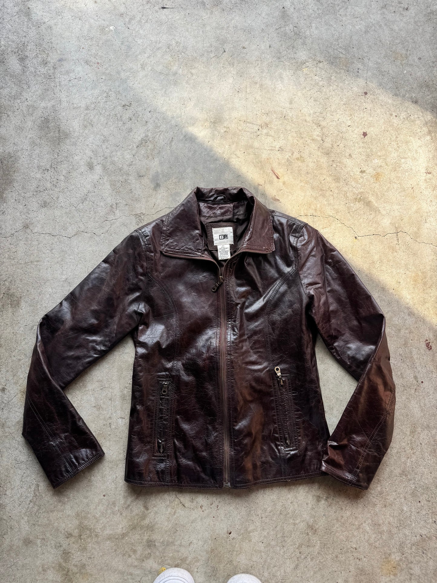 Vtg Brown Leather Jacket