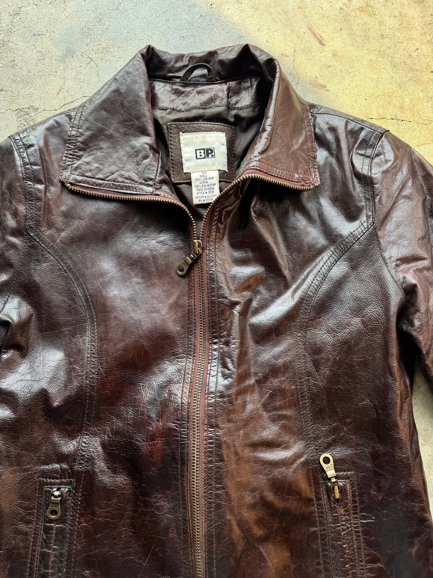 Vtg Brown Leather Jacket